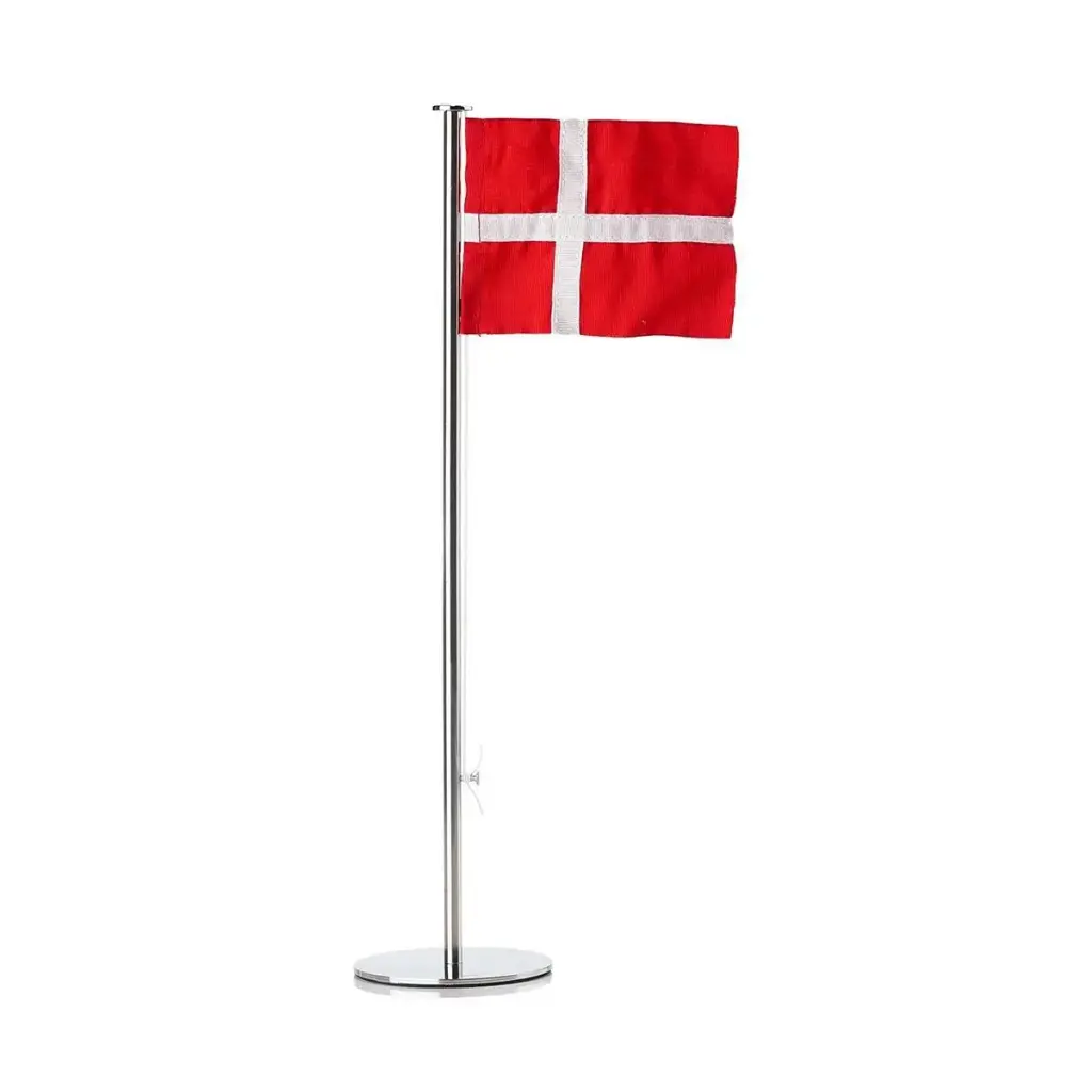 [46694] Dansk bordflag, Zone, H40 cm, rustfri stål, blank, (1 stk.)