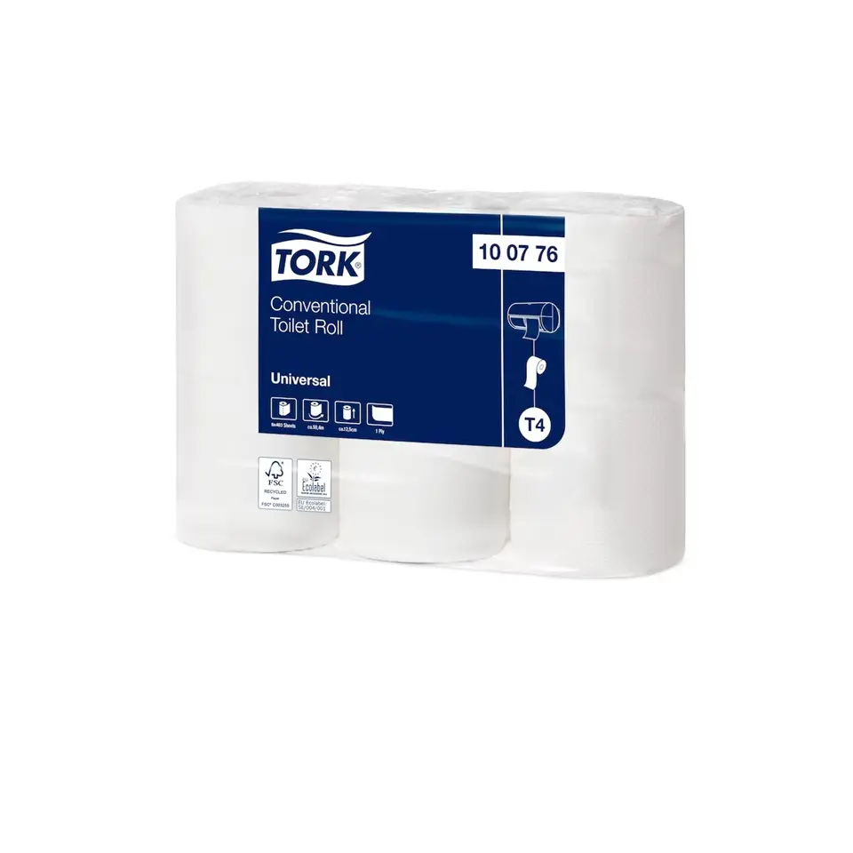 Toiletpapir, Universal, 1-lags, T4, 50,4m, Tork 100776, 403 ark, (48 rl.)