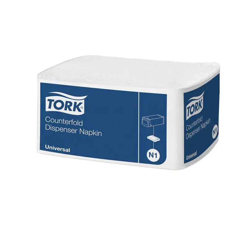 [46707] Dispenserservietter, Counterfold, N1, 33x30 cm, Tork 10935, (24 pk á 300 stk, 7.200 stk.)