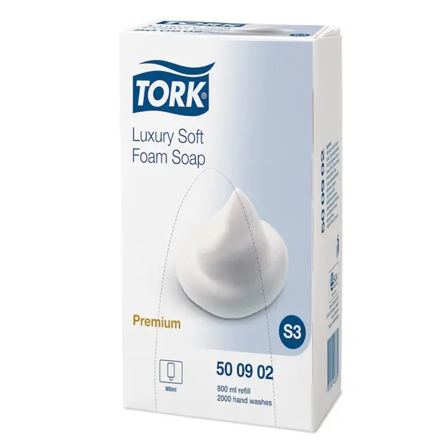 [46739] Luksus Skumsæbe, 800ml, S3, Premium, klar, Tork 500902, (4 stk.)