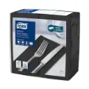 Middagsserviet, 39 x 38cm, 2-lags, 1/8-fold, Advanced, sort, tekstur, Tork 509421, (20 pk á 50 stk, 1000 stk.)
