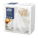 Middagsserviet, 39x39cm, 1/4-fold, 1-lags, Premium, hvid, Tork Linstyle 478711, (12 pk á 50 stk, 600 stk.)