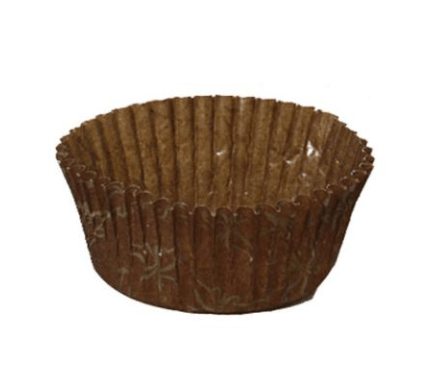[10416] Stor muffinform, ø45x22mm, brun m/guldtryk, nr. 9, (2000 stk.)
