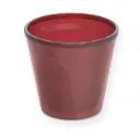 Genanvendeligt plastikkrus, 200ml, Ø9x8,5cm, PP, transparent rød, dobbelvæg, (48 stk.)