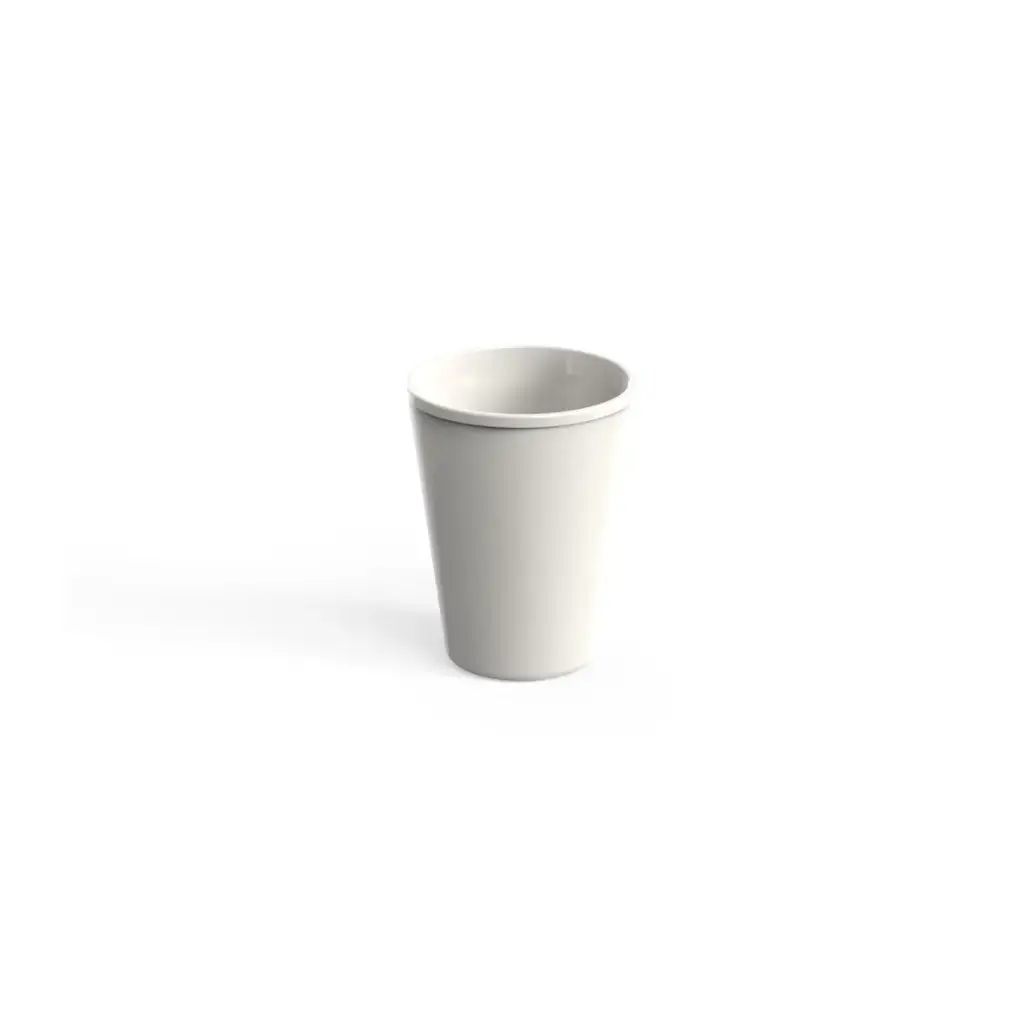 Genanvendeligt plastikkrus, 300ml, Ø9x11,5cm, PP, cremehvid, dobbelvæg, (48 stk.)