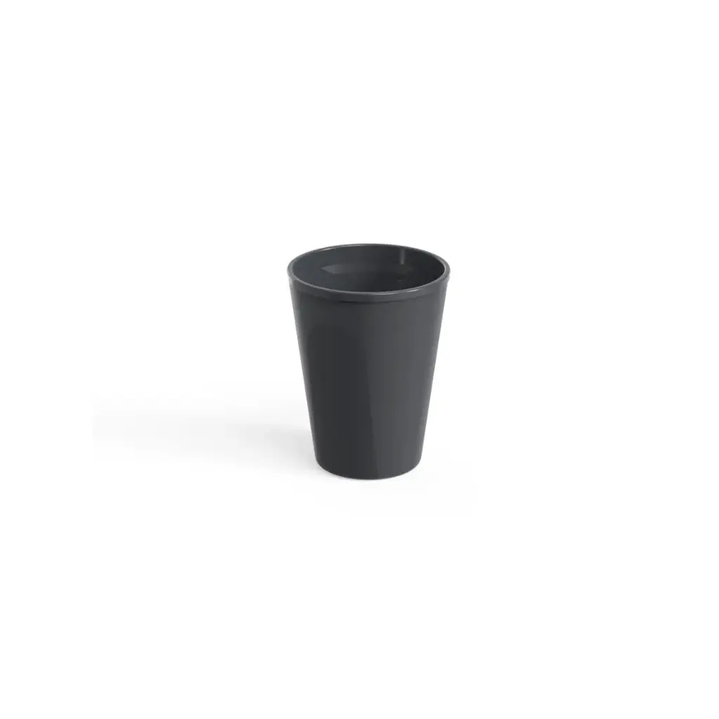 [47012] Genanvendeligt plastikkrus, 300ml, Ø9x11,5cm, PP, skifergrå, dobbelvæg, (48 stk.)