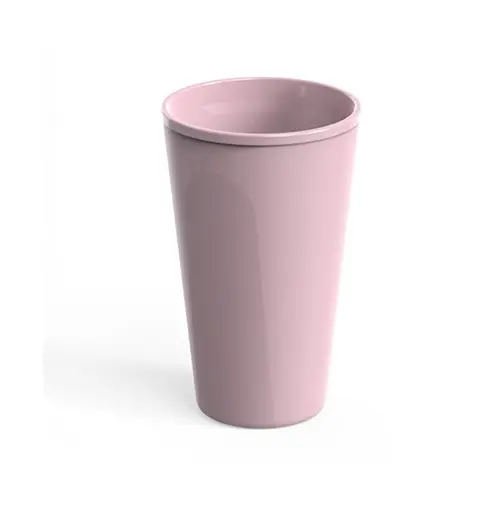 [47015] Genanvendeligt plastikkrus, 400ml, Ø9x14,5cm, PP, lyserød, dobbelvæg, (48 stk.)