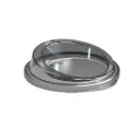 Låg til 200/300/400ml genanvendeligt plastikkrus, Ø9,6x2,5cm, transparent skiffergrå, (48 stk.)