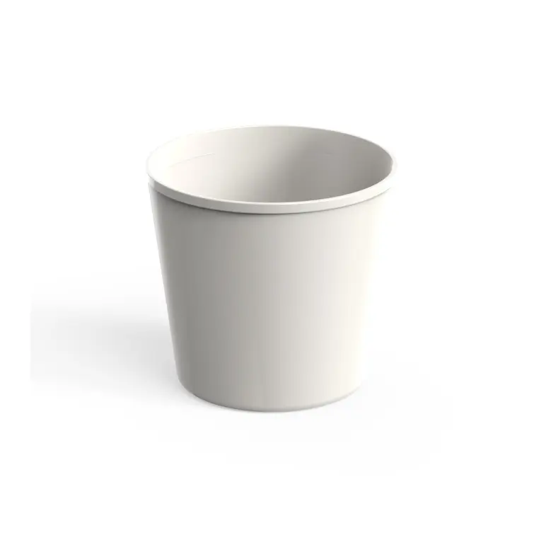 Genanvendeligt plastbæger, 750ml/26oz, Ø12x11cm, cremehvid, PP, (48 stk.)