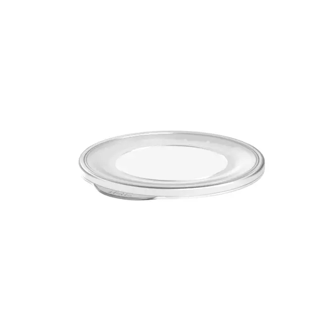 Fladt låg t/ 480/750ml genanvendeligt plastbæger, Ø13,1x7,5cm, PP, klar, (48 stk.)