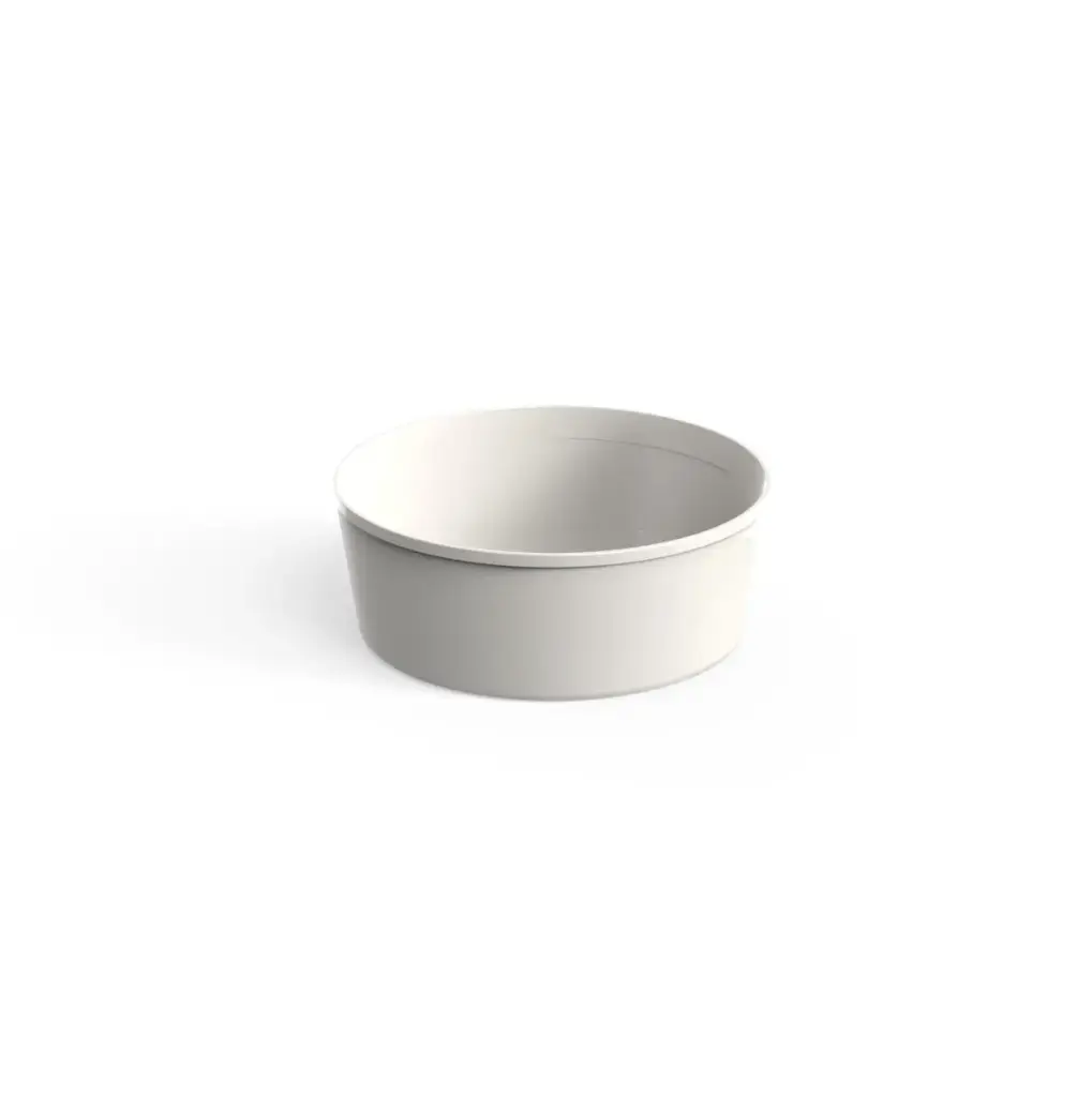 Genanvendelig plastskål, 750ml, Ø16x6cm, PP, cremehvid, (48 stk.)