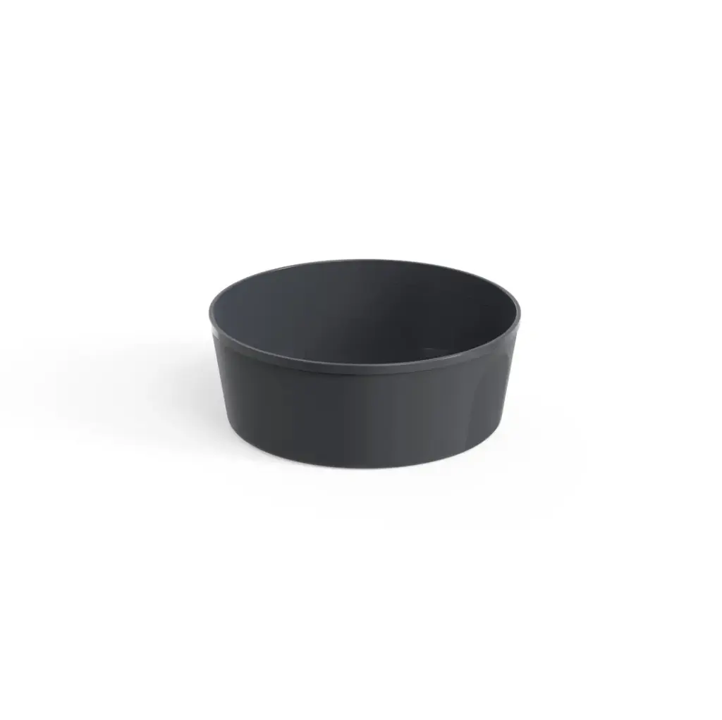 Genanvendelig plastskål, 750ml, Ø16x6cm, PP, skiffergrå, (48 stk.)
