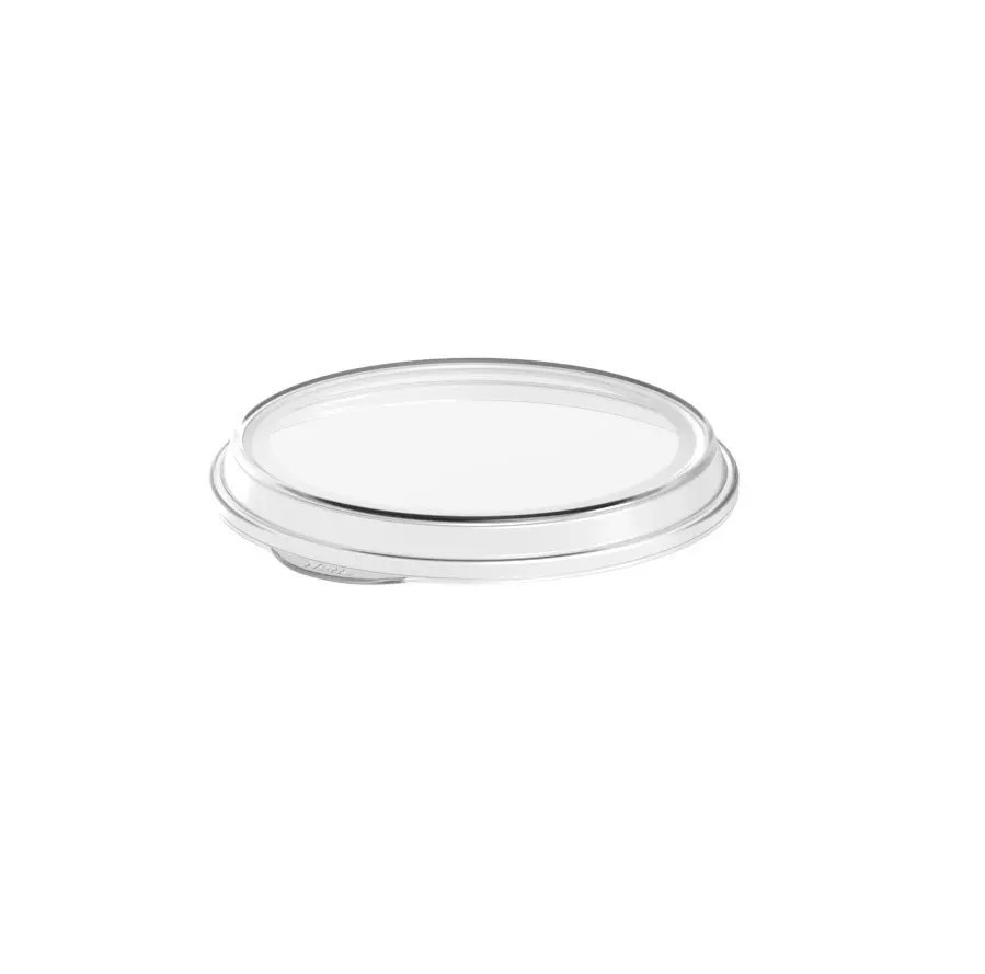 Låg t/ 750ml genanvendelig plastskål, klar, Ø17,1x1,8cm, PP, (48 stk.)
