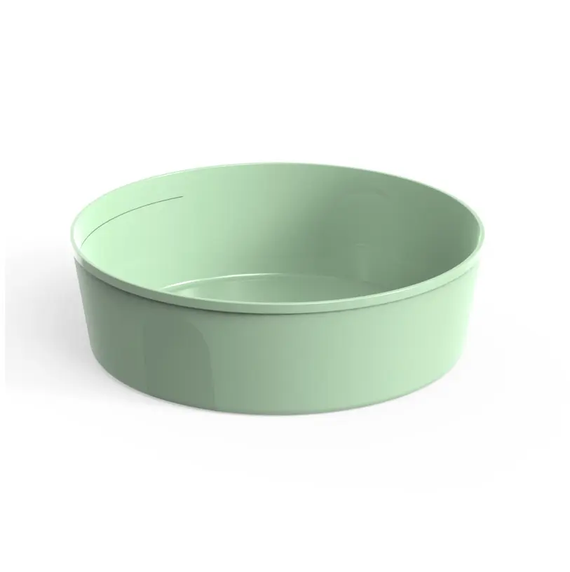 Genanvendelig plastskål, 1200ml, Ø20x6cm, PP, grøn, (48 stk.)