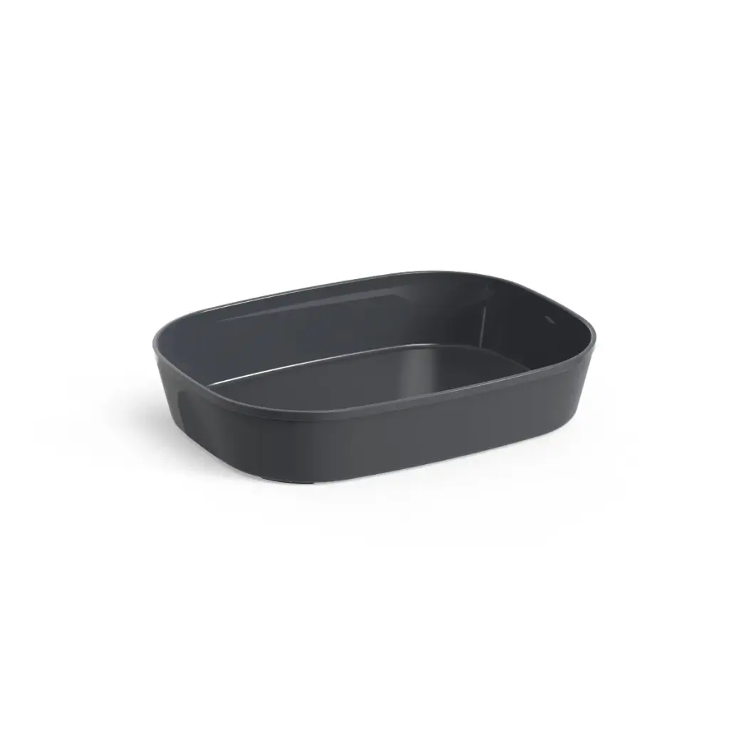 Genanvendelig bespisningsbakke m/ 1-rum, 1100ml, skiffergrå, (48 stk.)