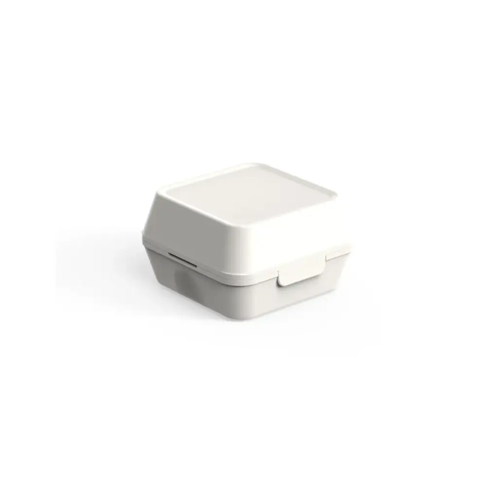 [47047] Genanvendelig burgerboks, M, 13,5x13,5x8,2cm, PP, cremehvid, (48 stk.)