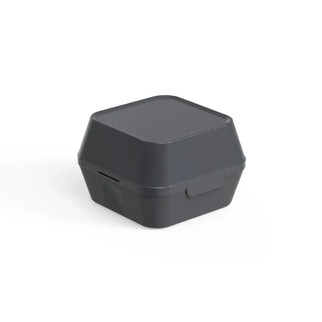 [47051] Genanvendelig burgerboks, XL, 15x15x10,2cm, PP, skiffergrå, (48 stk.)