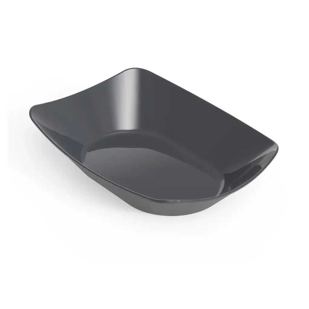 [47055] Genanvendelig snacktallerken, XL, 13,5x8,5x4,4cm, skiffergrå, PP, (100 stk.)