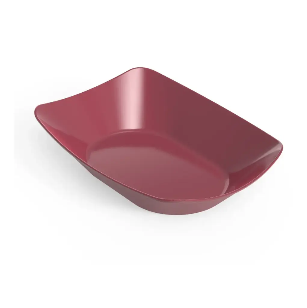 [47056] Genanvendelig snacktallerken, XL, 13,5x8,5x4,4cm, mørkerød, PP, (100 stk.)