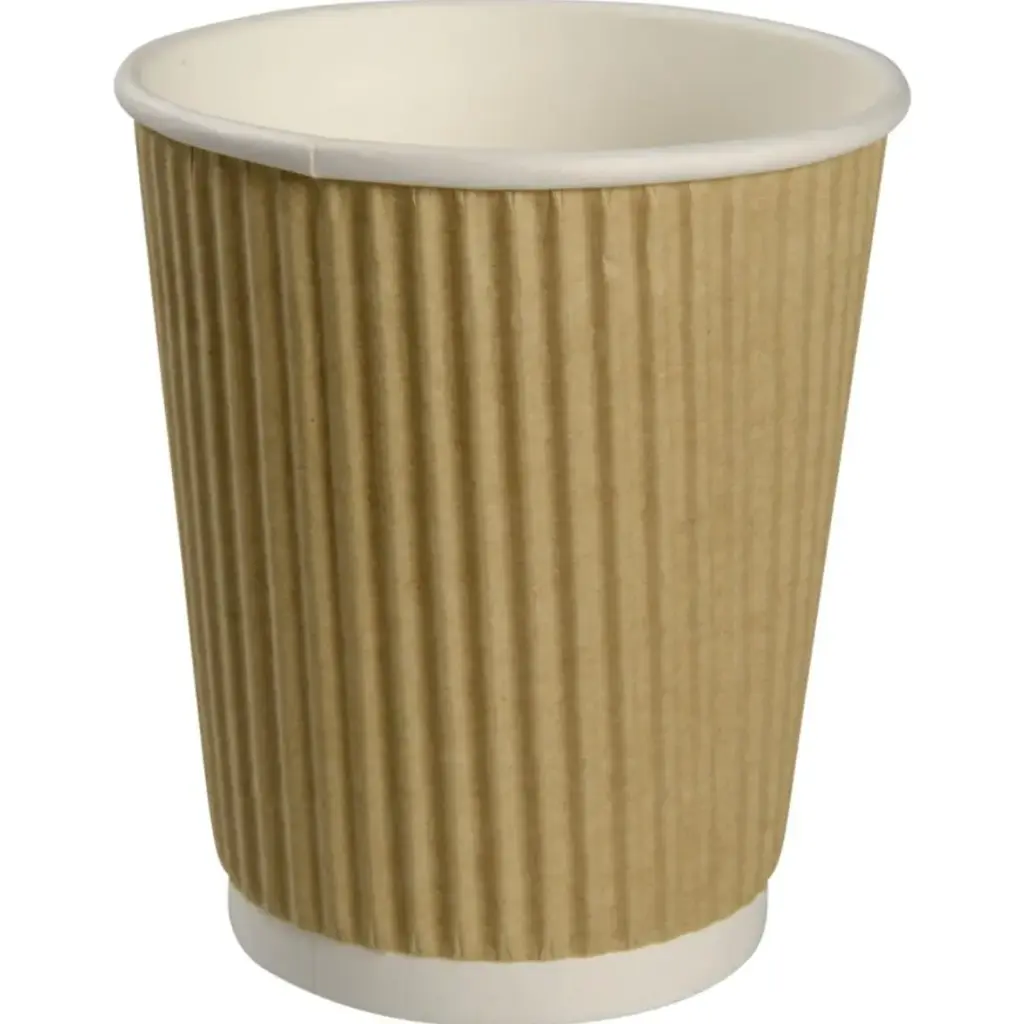 [47123] Papkrus, DW, 240 ml/8 oz, Ø8cm, brun, pap/PE, ripple wall, (500 stk.)