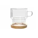 Kaffeglas med underkop, 18cl, Ø8,4xH8,4cm, OMAGIO CAFE CLASSICO, dobbeltvægget borosilikat, (sæt á 2 stk.)