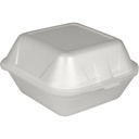 Burgerboks, XXL, 21,5x21x10,5cm, hvid, XPS, med hængslet låg, (100 stk.)