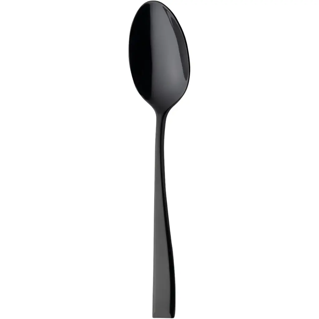 Dessertske, Durban Mirror Black, sort, 18/10 rustfrit stål, SOLA, (12 stk.)