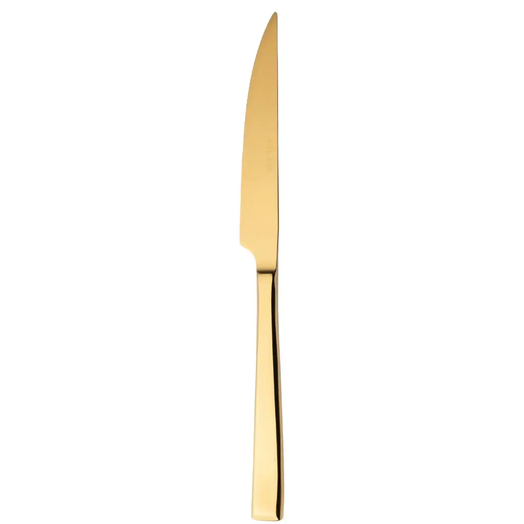 [47352] Steakkniv, Durban Mirror Gold, guld, monobloc, 18/10 rustfrit stål, SOLA, (12 stk.)