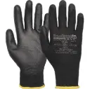 Montagehandske, glat, sort, CAT II, Micro-Tech Black, Otto Schachner, str. 6-11, (12 par)