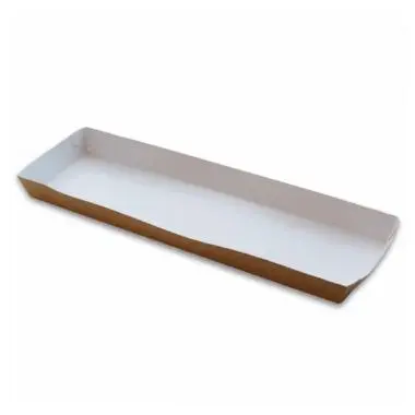[47535] Pølsefad, XXL, 332x90x20mm, med Kant, brun/hvid, (240 stk.)