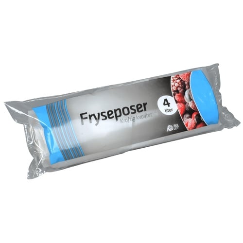 [10407] Frysepose, 4 l, 20x40cm, klar, LDPE/virgin, (56 ruller á 44 stk, 2464 stk.)