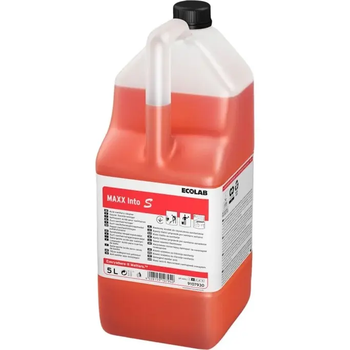 Sanitetsrengøring, MAXX INTO S, syrebaseret, 5 l, Ecolab, (2 stk.)