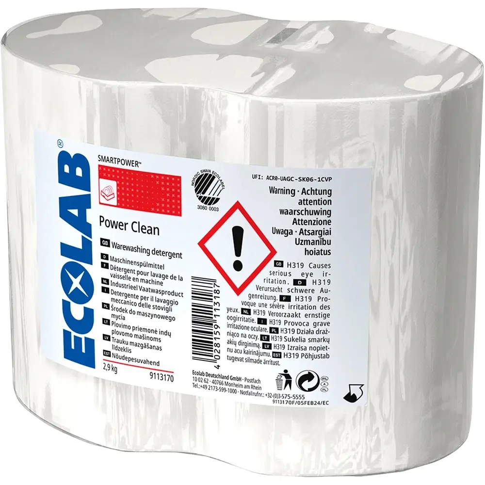 Maskinopvaskemiddel, SMARTPOWER Power Clean, kraftig, 2.9 kg, Ecolab, (4 stk.)