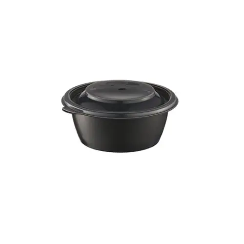 [48142] Bæger, rundt, sort, PP, 375ml, Ø12,7x5,1cm, suppe, (500 stk.)