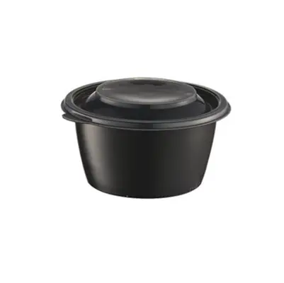 [48144] Bæger, rundt, sort, PP, 500ml, Ø12,7x6,4cm, suppe, (500 stk.)