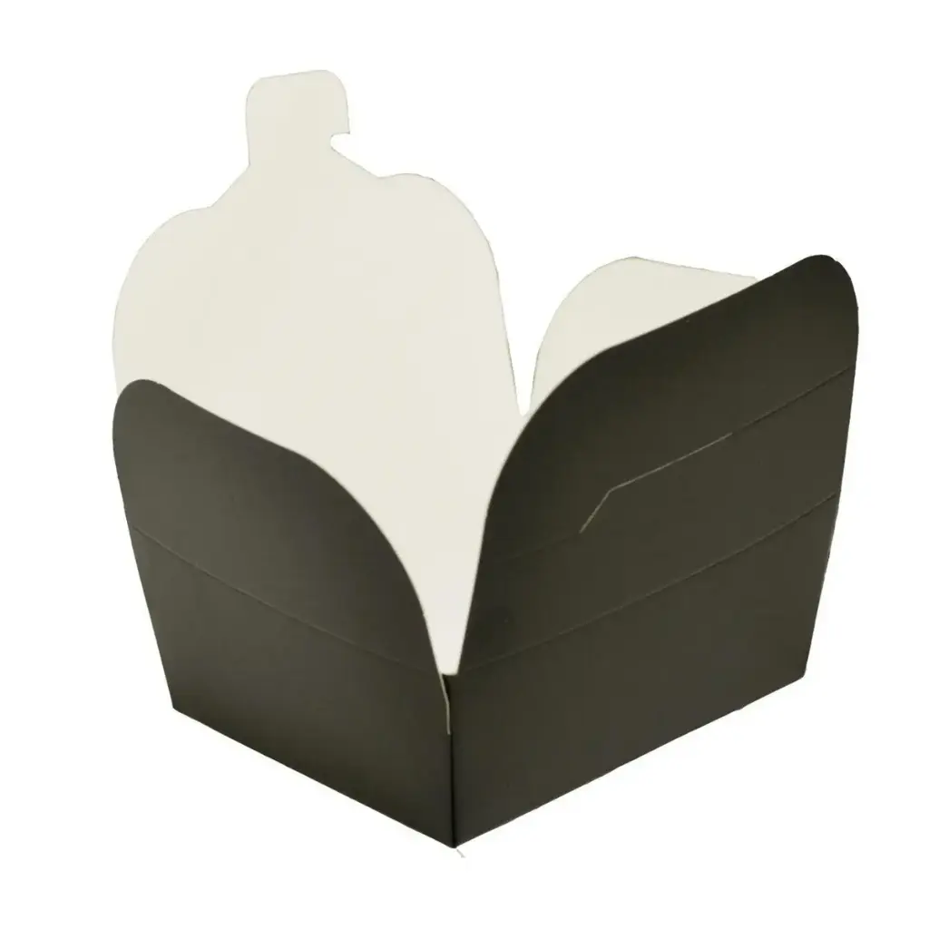 [48146] Take away æske, 700ml, 8,9x10,9x6,5cm, PE-belagt, mat sort, (400 stk.)