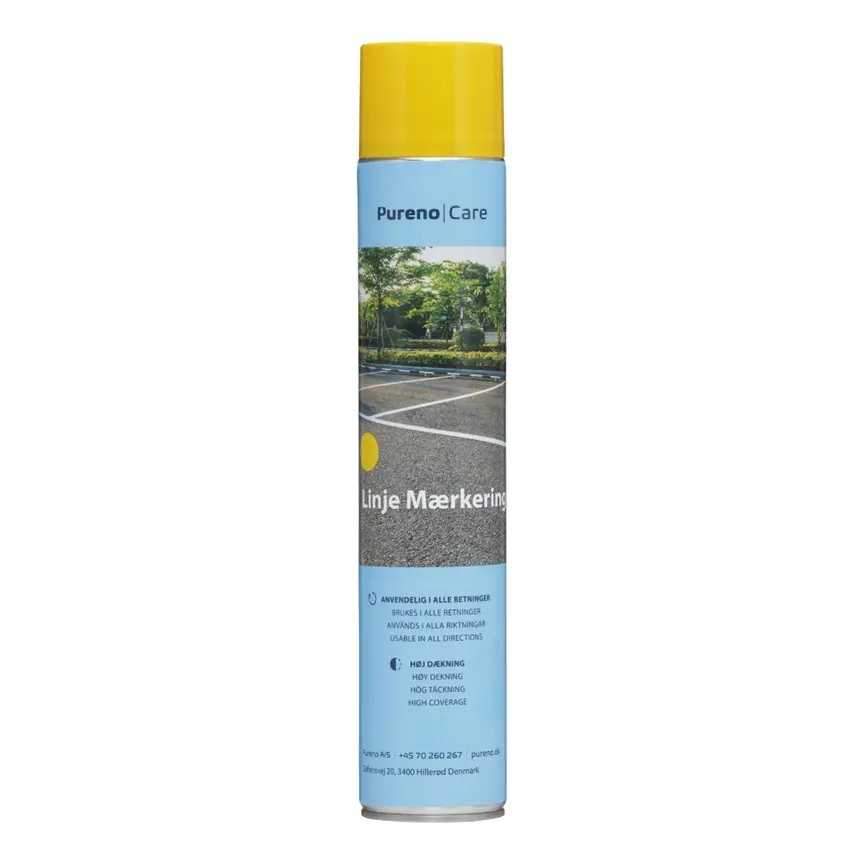 [48250] Linjemarkering, 750ml, gul, Pureno, (6 stk.)