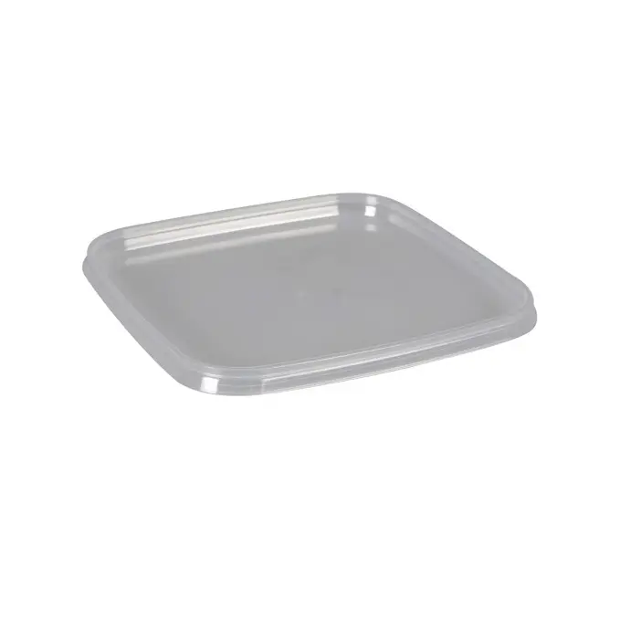 [48282] Låg, rekt, klar, PP, 9,5cm x 9,5cm, til suppebøtte, (2760 stk.)