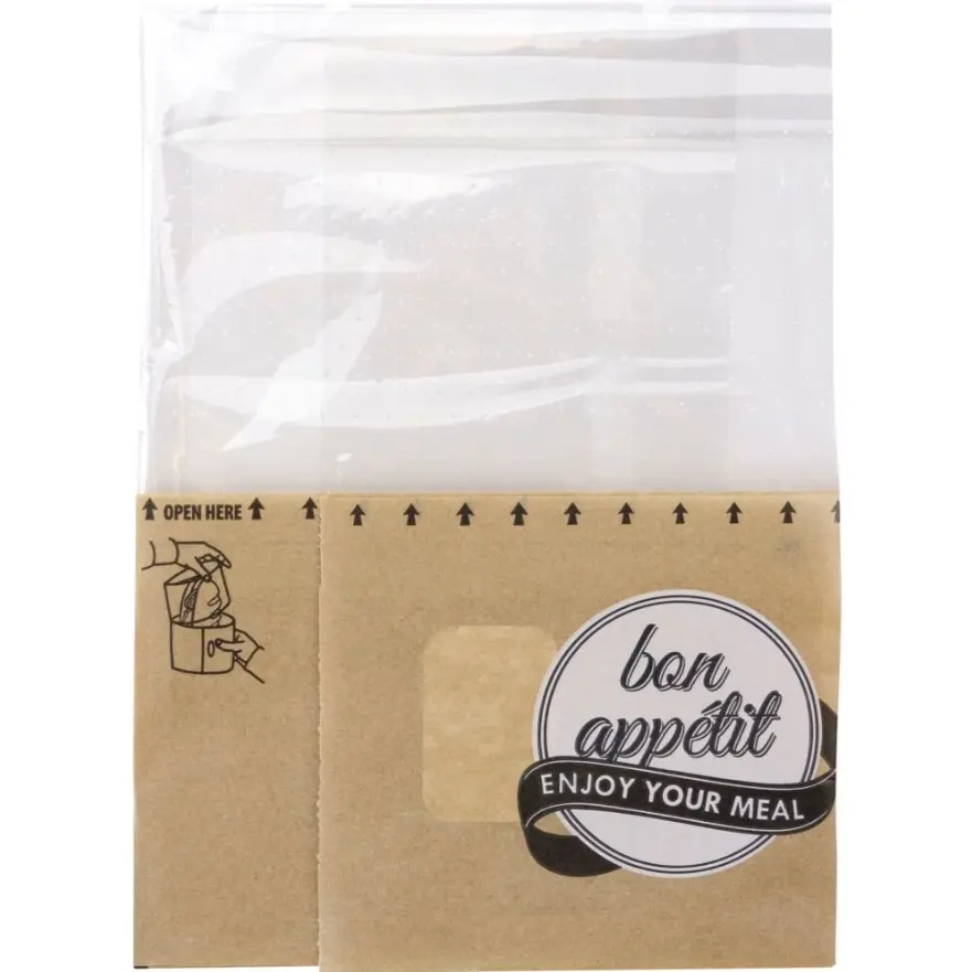 [48321] Snack bag, 21,5x13x7,5cm, brun, papir/PET, sidefalset, med afriv, (1000 stk.)