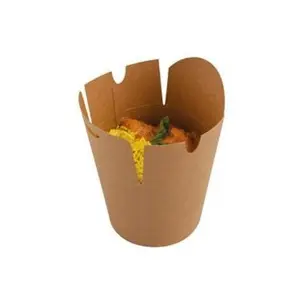 [48325] Kinaæske, wok, 750ml, 26oz, Ø9,5x9,8cm, rund bund, brun, (500 stk.)