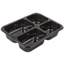 Bakke, C 2227-4C, 22,7x17,8x4,3cm, 1070 ml, sort, CPET, 4-rums, 205/225/270/370 ml, (228 stk.)