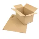 Fold-selv standard papkasse, 4,1L, 24x19x9cm, 3mm, brun, bølgepap, FEFCO 0201, (1400 stk.)