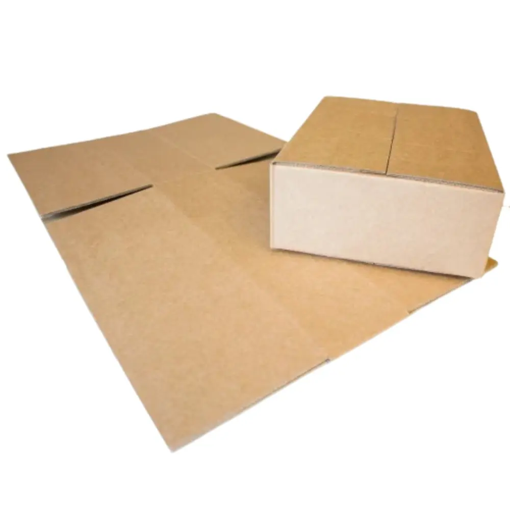 [48746] Fold-selv standard papkasse, 4,32L, 32x22,5x6cm, 3mm, brun, bølgepap, FEFCO 0201, (1050 stk.)