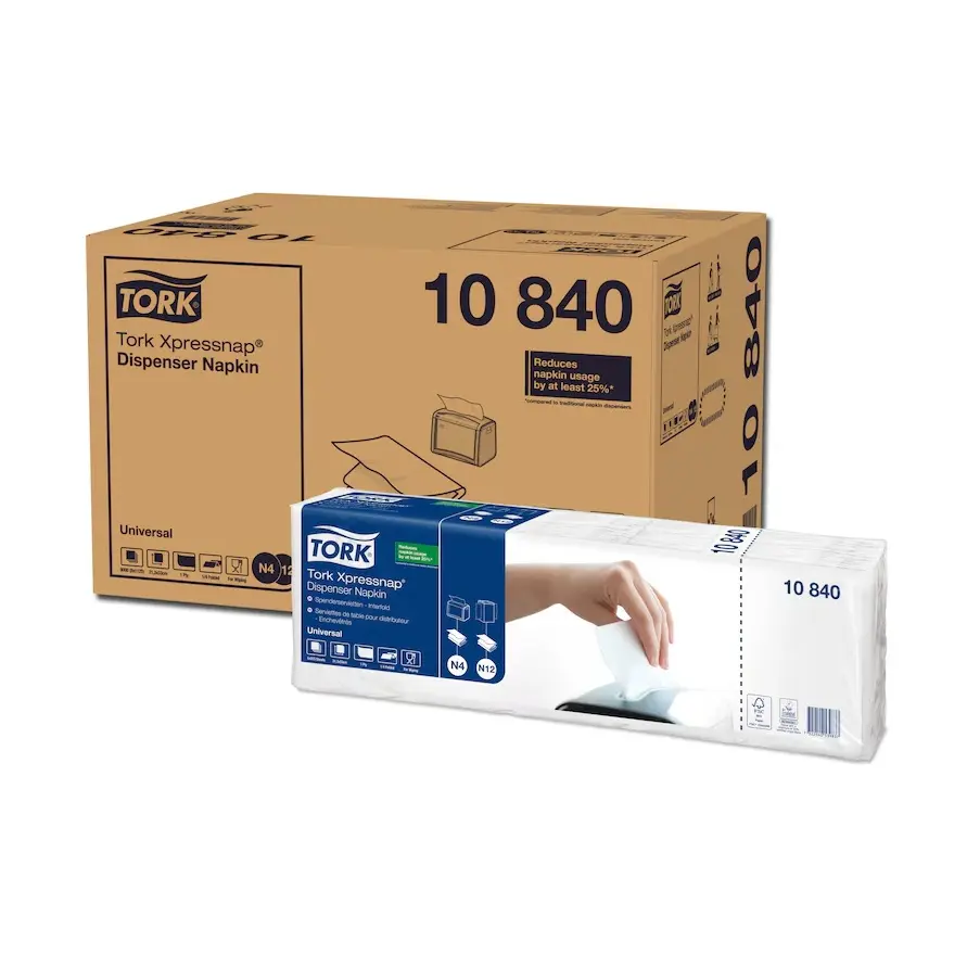 Dispenserserviet, Interfold, N4, 21,6x33cm, 1-lags, hvid, 8x1125 stk, Tork 10840, (9000 stk.)