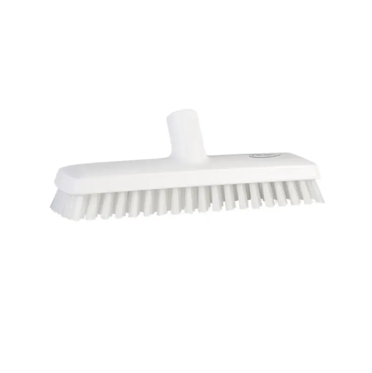 Gulvskrubbe med vandgennemløb, 270 mm, meget stiv, hvid, Vikan 70415, (10 stk.)