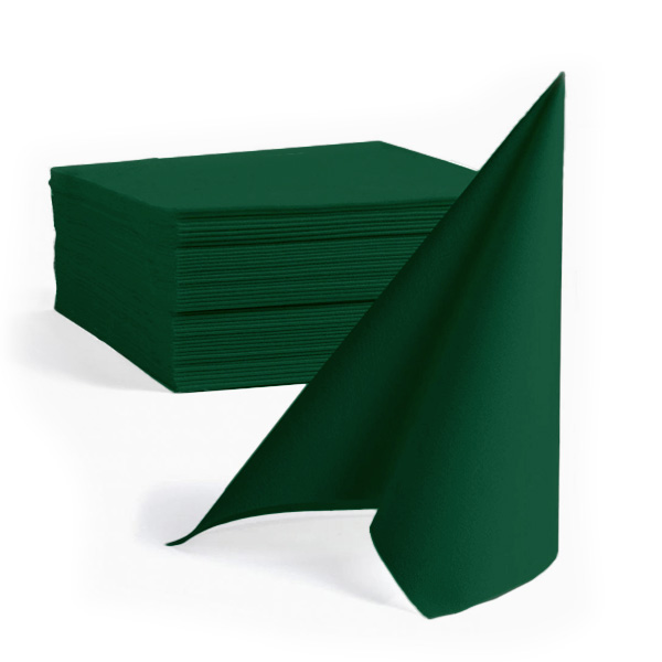 [12241] Middagsserviet Airlaid, GS-Basic, 1/4 fold, 40x40cm, Mørkegrøn (600 stk.)
