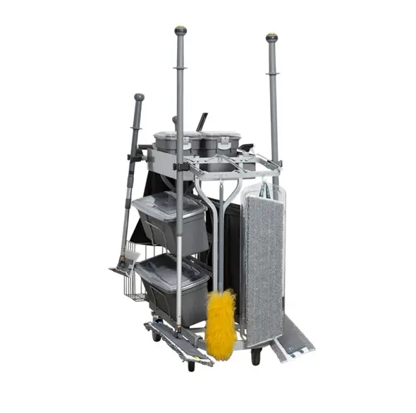 [49759] Rengøringssæt m/ vogn t/ kontor, 60 cm, grå, Vikan 990122, (1 stk.)