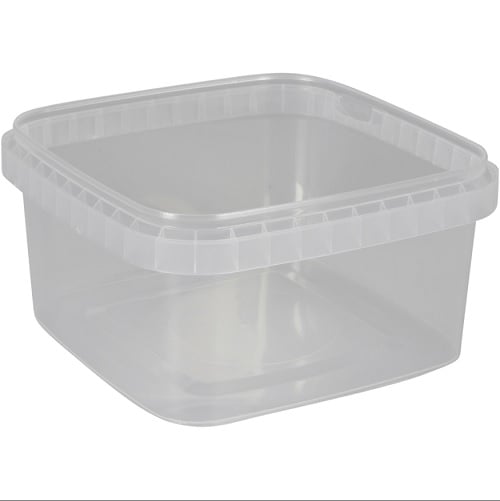 [10383] Condi bøtte, 12,8x12,8x6,5cm, 680 ml, klar, PP, 1-rums, tilhørende 10384, (10 stk.)