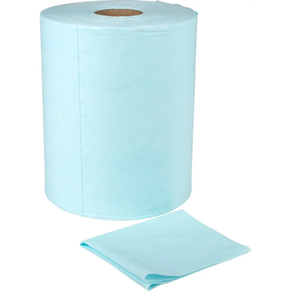 Industriaftørring, 1-lags, 152m x 30,5cm, Ø24cm, blå, cellulose/PET/viskose, fnugfri, 400 ark, (1 stk.)