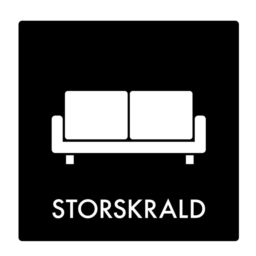 [49905] Piktogram til storskrald, 12x12cm, sort, folie, selvklæbende, (1 stk.)